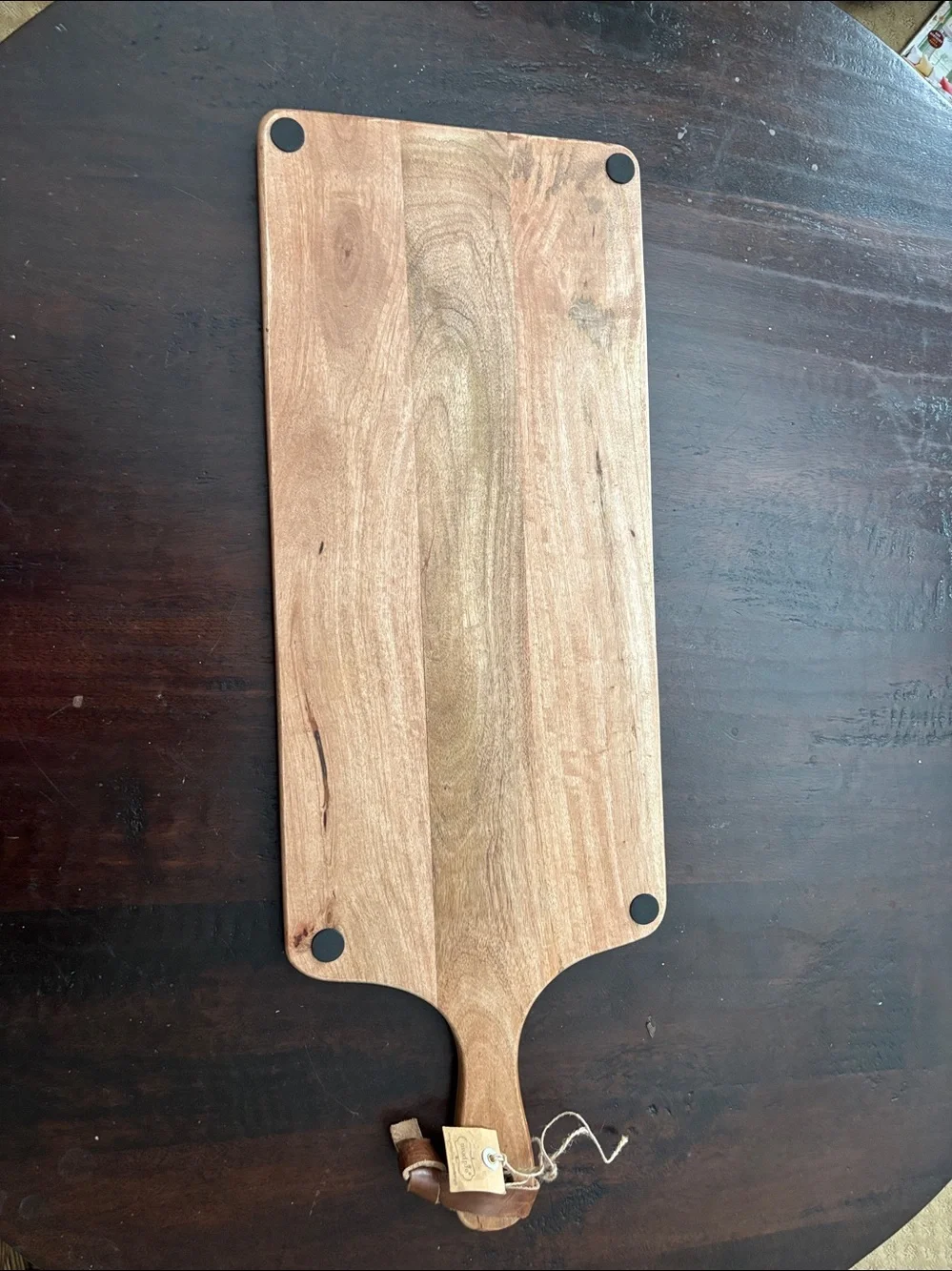 Mud Pie Natural Wood Engraved Charcuterie Paddle - Brown